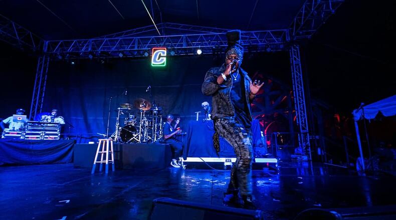 Issa Ali, local hip hop artist performing at Dave Chappelle’s event outside Yellow Springs.