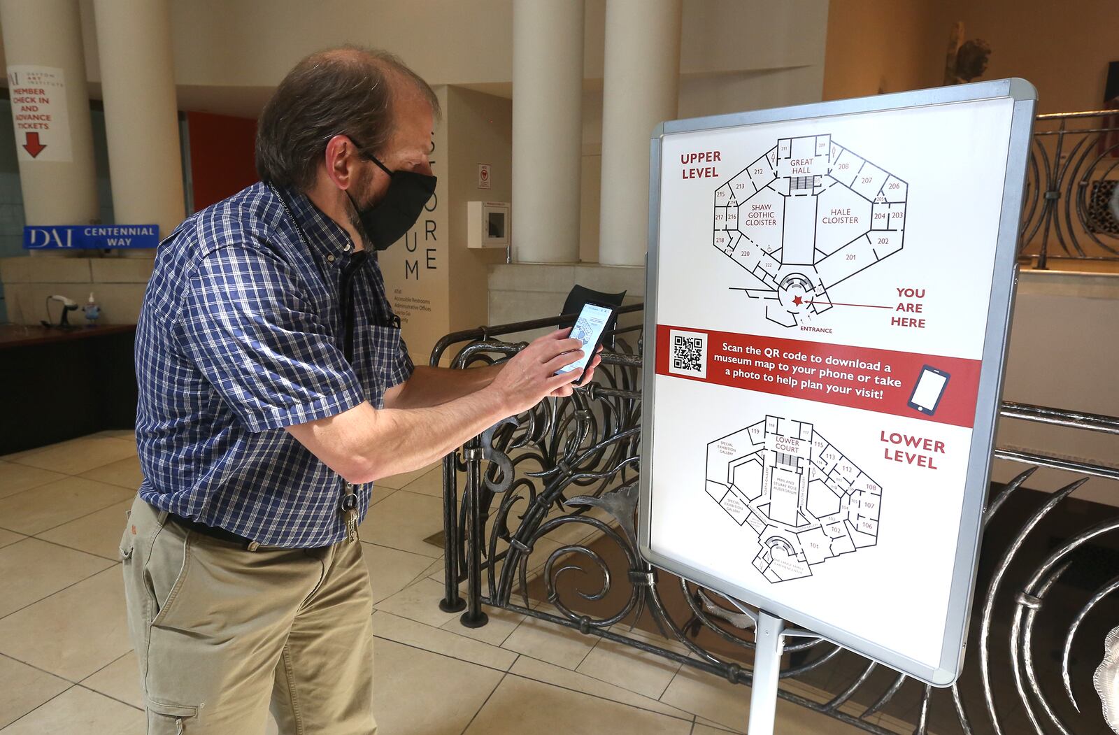The Dayton Art Institute has removed interactive gallery elements and made maps and guides available online, accessible to visitors’ personal devices. The museum will reopen to the public Friday, July 17 with new policies and safety measures in place due to the pandemic.  LISA POWELL / STAFF