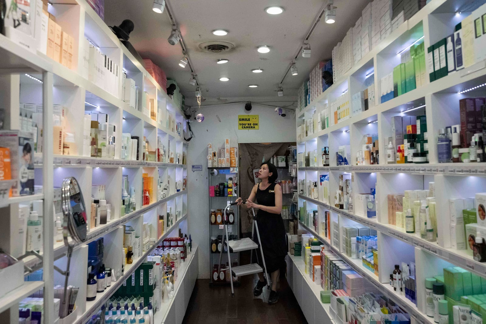 Sales team leader Jay Liang works at a Senti Senti store in New York on Friday, July 25, 2025. (AP Photo/Yuki Iwamura)