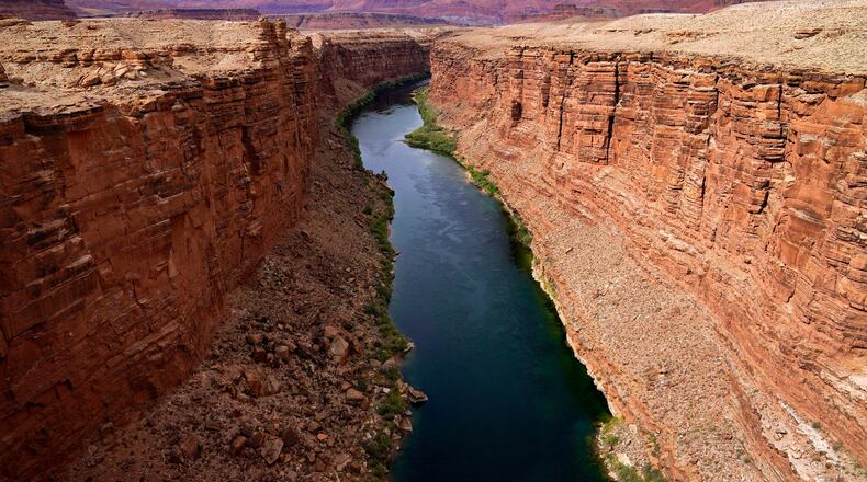FILE - The Colorado River in the upper River Basin is seen, May 29, 2021, in Lees Ferry, Ariz. (AP Photo/Ross D. Franklin, File)