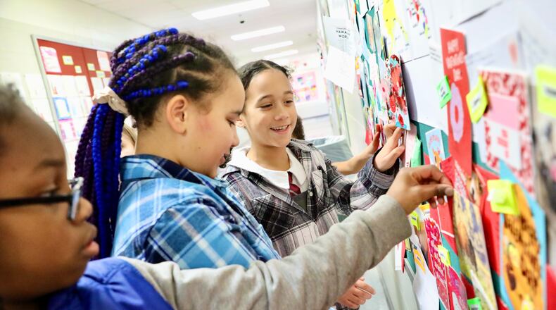 Lagonda Elementary School students have been doing a new class project called Hearts Around the United States to get Valentine cards or letters from each of the 50 states. Contributed/Springfield City School District