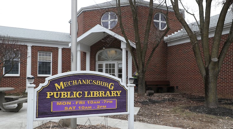 The Mechanicsburg Public Library is finishing work on the exterior of the building and will soon begin working on the interior. BILL LACKEY/STAFF