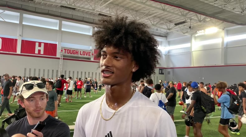Chris Henry Jr. talks about visiting Ohio State football after moving to California June 17, 2024. He officially signed his letter of intent with Ohio State on Wednesday.