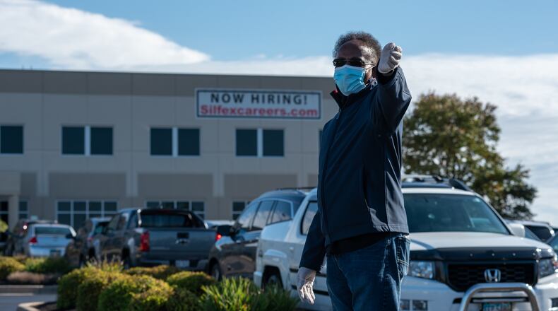 A scene from a Silfex drive-through job fair held in the fall, provided by the company.