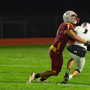 The Northeastern High School football team beat Triad 42-0 on Friday, Oct. 24 at Conover Stadium. The Jets clinched a share of the OHC North title with the victory. RODNEY GETZ / CONTRIBUTED PHOTOS