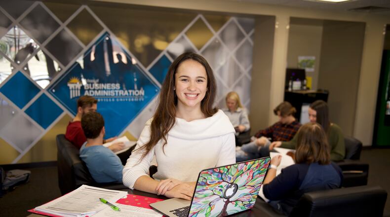 A Cedarville University student in the School of Business study area. CONTRIBUTED/Scott Huck, Cedarville University.