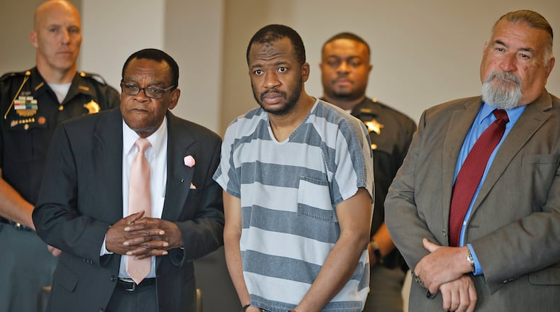 Hermanio Joseph stands as he listens to Clark County Common Pleas Judge Douglas Rastatter sentences him to 9-13 and a half years in prison Tuesday, May 21, 2024. BILL LACKEY/STAFF