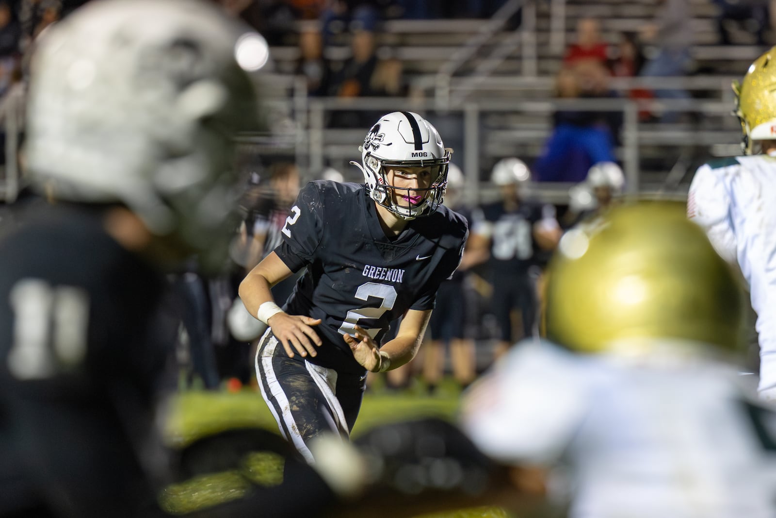 Greenon High School junior quarterback Teagan Henry runs the ball during their game against Catholic Central on Friday, Oct. 10 at Greenon Stadium in Springfield. The Knights won 21-19. RODNEY GETZ / CONTRIBUTED PHOTO