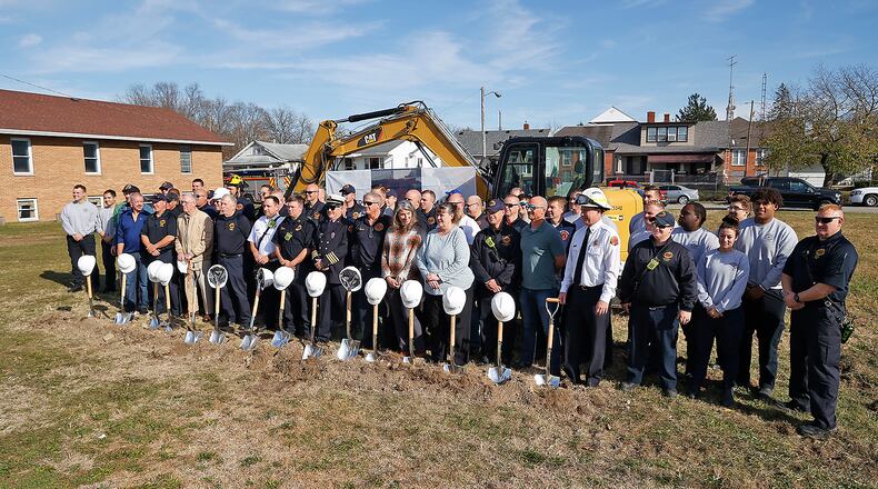 The City of Springfield held a groundbreaking for the new 16,221-square foot fire station on South Limestone Street Wednesday, Nov. 9, 2022. BILL LACKEY/STAFF