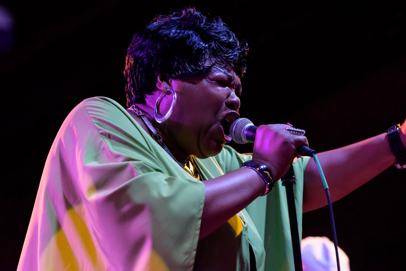 Blues singer Nora Jean Wallace on the Mother Stewart's stage during the fourth annual Springfield Jazz and Blues Fest held on Aug. 8-9, 2025. TOM GILLIAM / CONTRIBUTING PHOTOGRAPHER