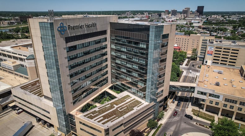 Miami Valley Hospital at 1 Wyoming Street in Dayton. Hospitals in the region provided more than $666 million in community benefit in 2020, as well as more than $727 million in 2021, according to the Greater Dayton Area Hospital Association. JIM NOELKER/STAFF