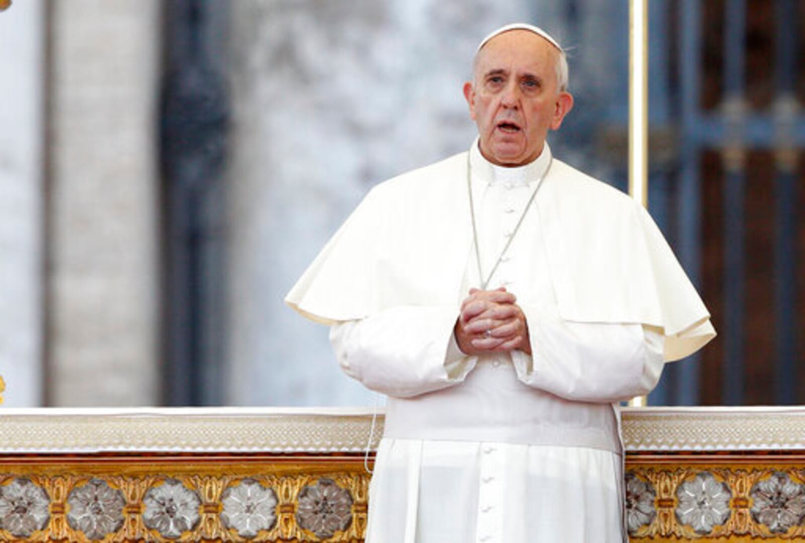 FILE - Pope Francis attends a vigil prayer for peace in Syria, in St. Peter's Square at the Vatican, Saturday, Sept. 7, 2013. (AP Photo/Riccardo De Luca, file)