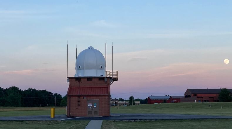 A view of the moon June 23, 2021, at the National Weather Service office in Wilmington.