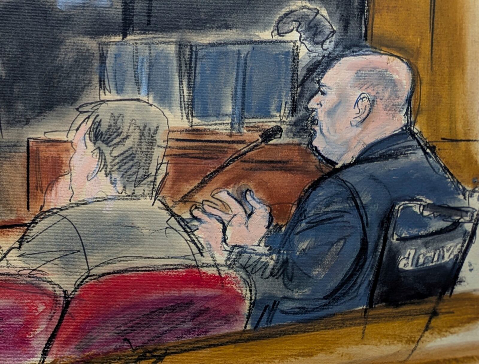 Harvey Weinstein speaks to Judge Curtis Farber regarding juror #1 in Manhattan criminal court, Wednesday, June 11, 2025, in New York. (Elizabeth Williams via AP)