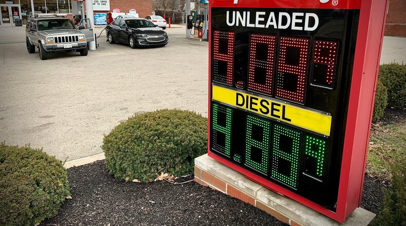 Gas prices jumped to $4.09 a gallon in the Dayton area Monday, March 7, 2022. This station is located at the corner of E. Dorothy Lane and Shroyer Road. MARSHALL GORBY/STAFF