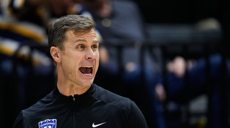 FILE - Duke head coach Jon Scheyer reacts during the first half of an NCAA college basketball game against California, Wednesday, Jan. 14, 2026, in Berkeley, Calif. (AP Photo/Godofredo A. Vásquez, File)