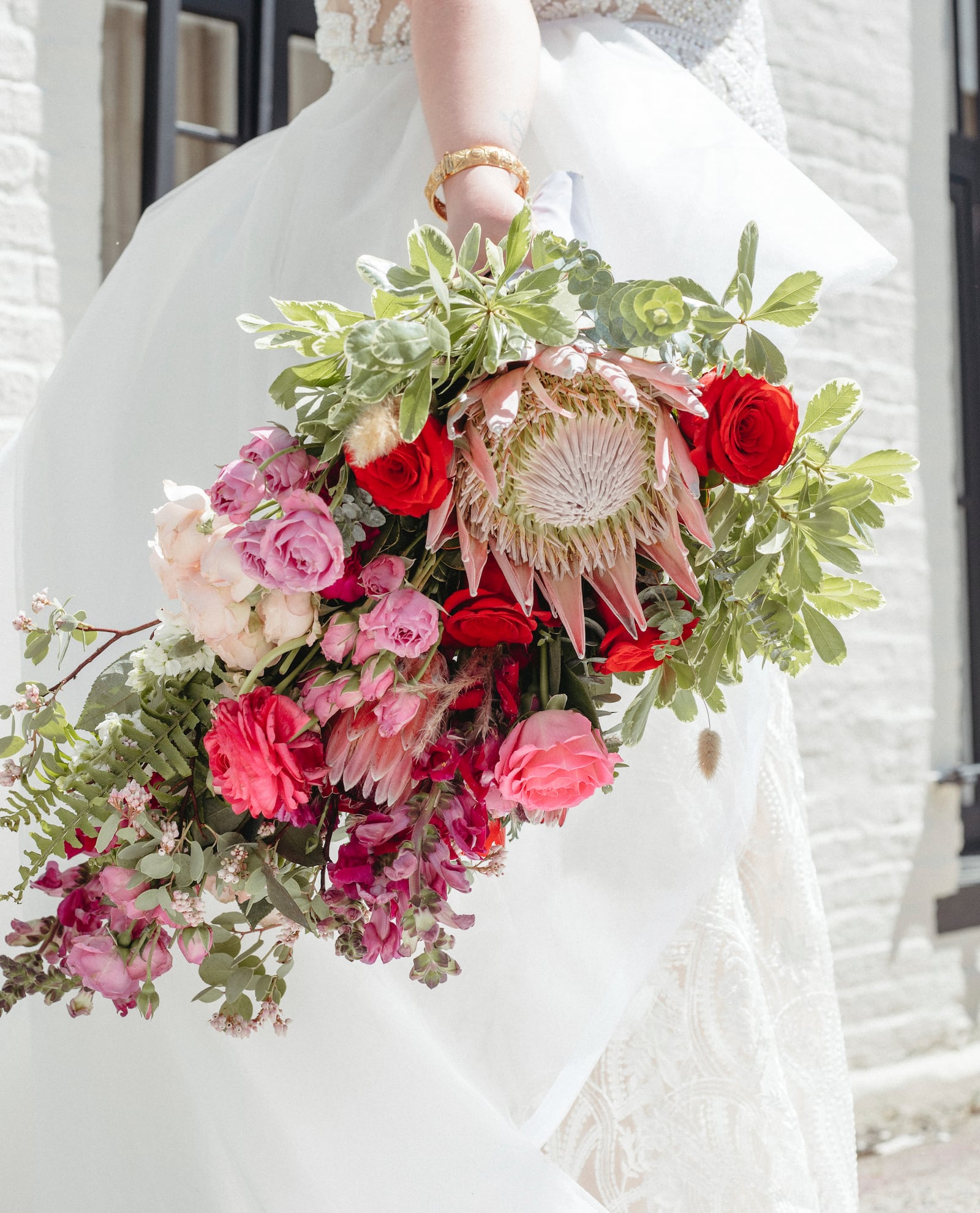 This April 15, 2023, photos shows a bridal bouquet in Grass Valley, Calif. Wedding vendors and bridal couples this year are being impacted by U.S. tariffs imposed on other countries around the world. (Bryan Gallagher Photo via AP).