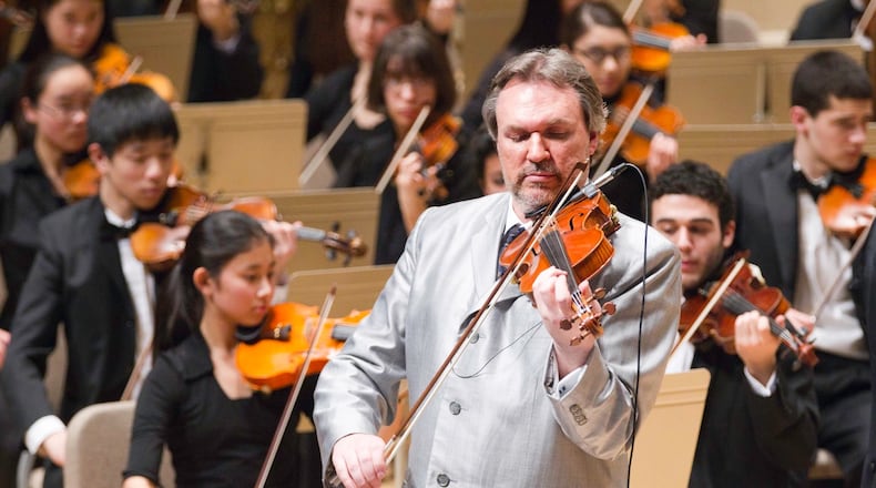Violinist Mark O'Connor and wife Maggie will bring a unique approach blending symphonic music with other genres as guest musicians for the Springfield Symphony Orchestra's concert on Saturday. Courtesy photo
