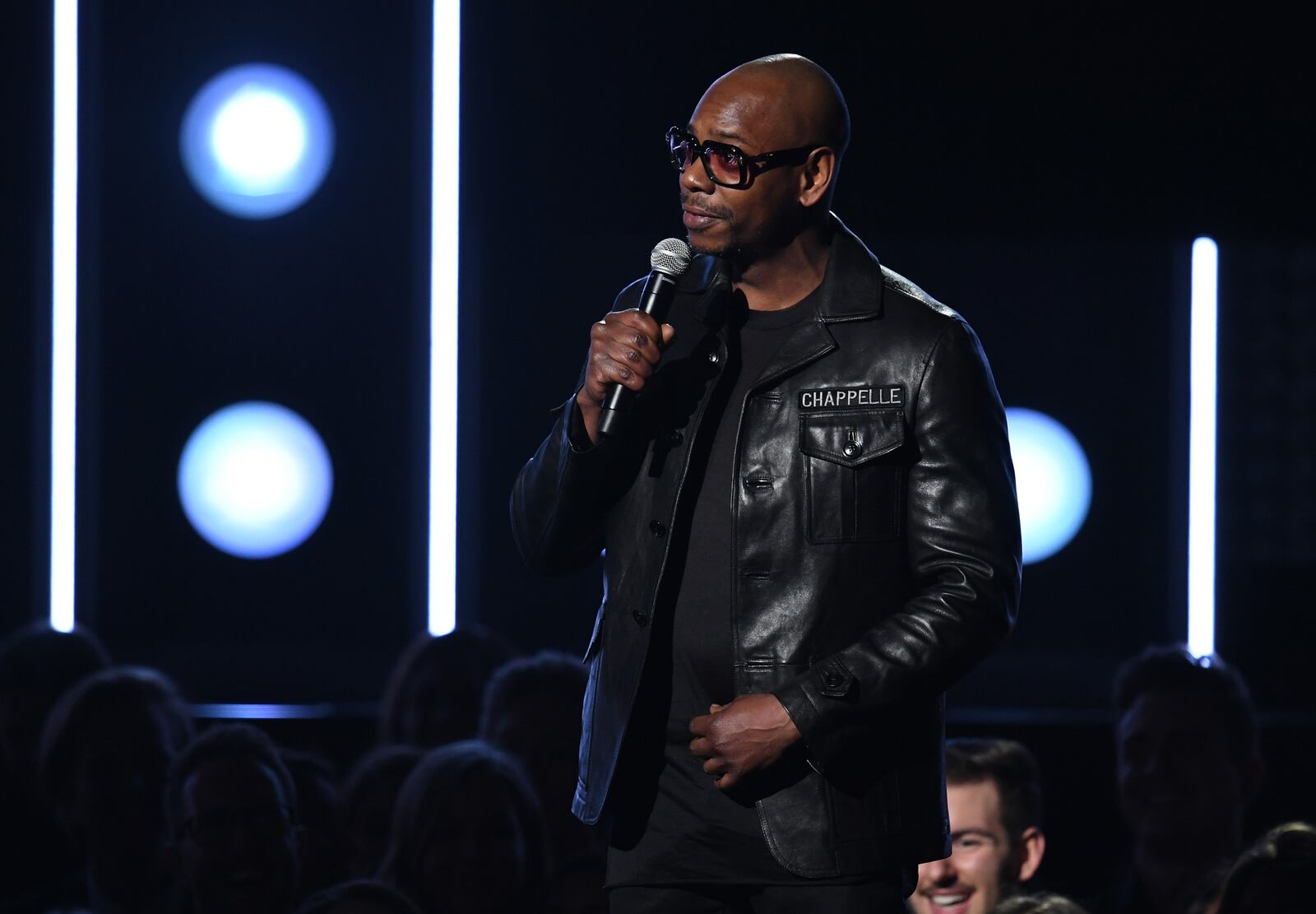  Comedian Dave Chappelle speaks onstage during the 60th Annual GRAMMY Awards at Madison Square Garden on January 28, 2018 in New York City. He has been nominated again this year for best comedy album. (Photo by Kevin Winter/Getty Images for NARAS)