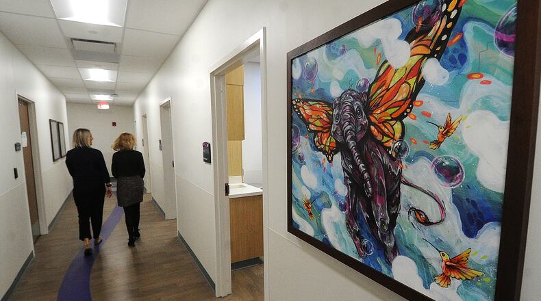 The new five-story, 152,000-square-foot specialty care outpatient center at Dayton Children's Hospital will start seeing patients March 6, 2023. The space is all about the children and families, with themed artwork on each floor designed to make children feel comfortable. MARSHALL GORBY\STAFF