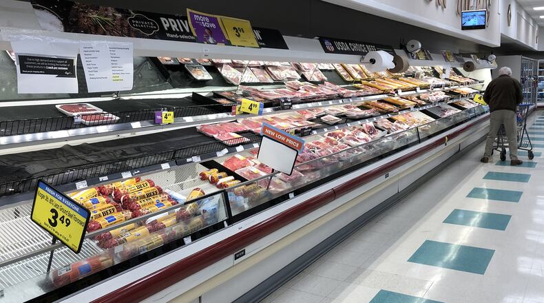 The meat department at Kroger in Springfield. BILL LACKEY/STAFF
