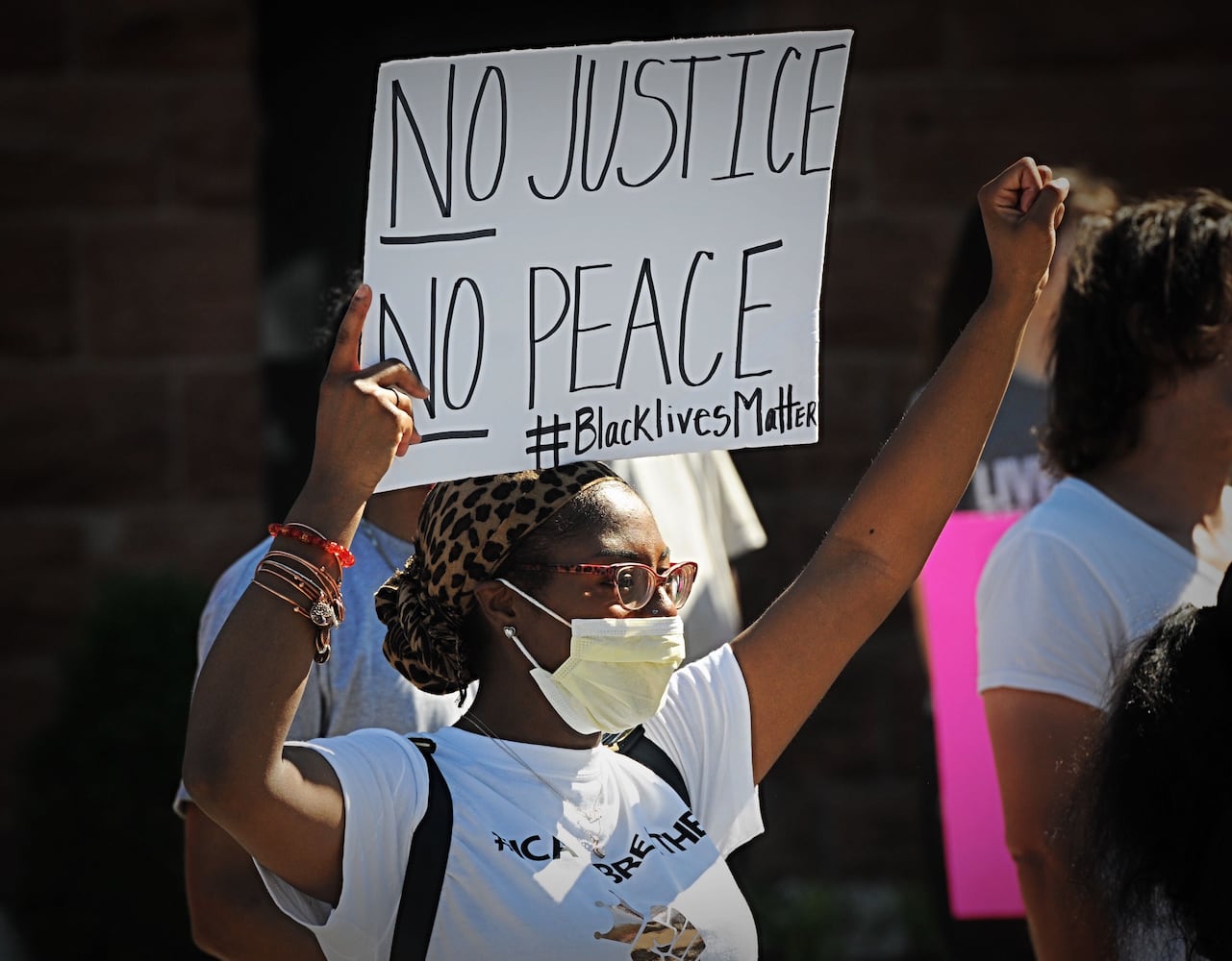 Protesters gather in Springfield today