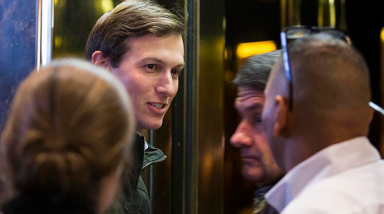 Jared Kushner, President Donald Trump's son-in-law, at Trump Tower on Fifth Avenue in Manhattan, Nov. 14, 2016. Donald Trump Jr. is said to have arranged a meeting, which was also attended by Kushner, with a Kremlin-linked lawyer during the campaign after he was told he would be provided with damaging details about Hillary Clinton, according to three advisers to the White House briefed on the meeting and two others with knowledge of it.