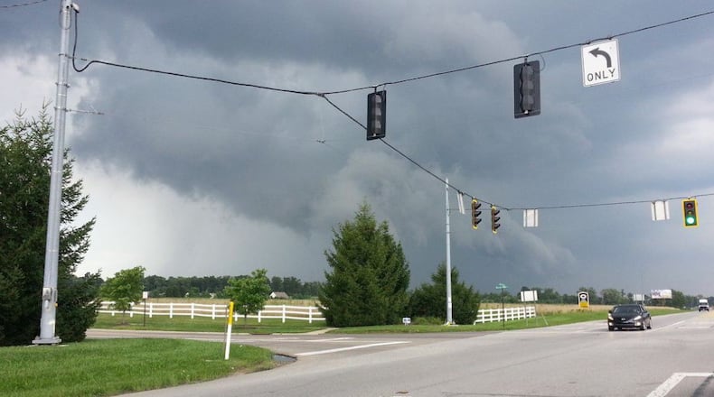 Storm clouds are seen over Lebanon around 3:30 p.m. today, July 23, 2013. BRIAN BAILEY/CONTRIBUTED PHOTO
