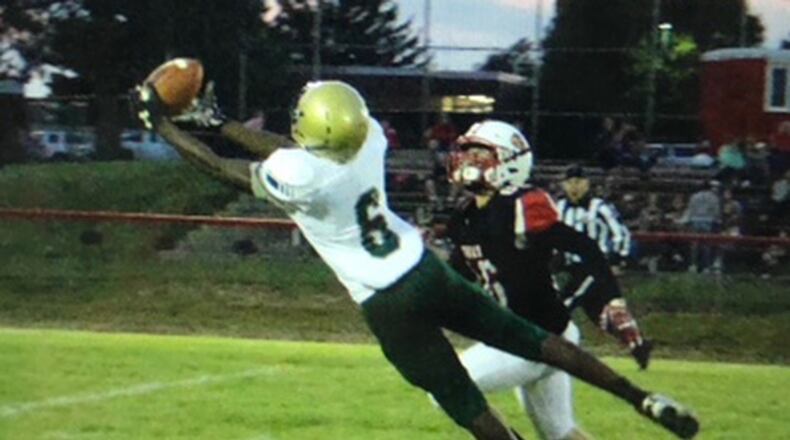 Catholic Central senior cornerback and receiver Mykah Eichie (6) was first team Division VII All-Ohio. HANDOUT