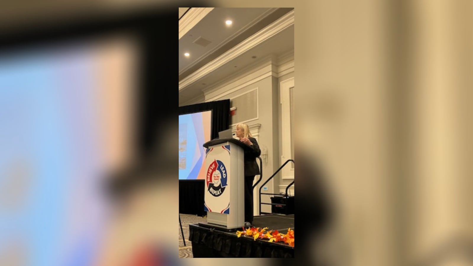 Kelly Rigger, Mental Health Services for Clark & Madison Counties CEO, speaking at the Ohio Council's state conference. Contributed