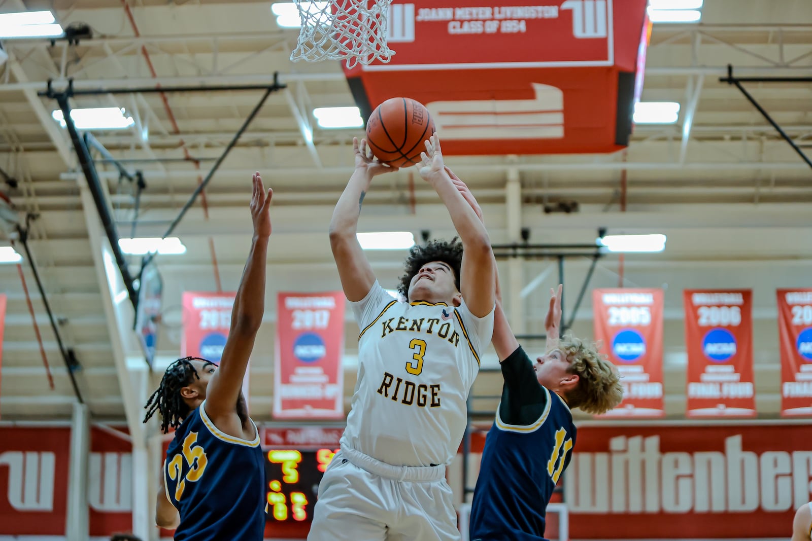 Kenton Ridge High School senior Caleb Hall shoots the ball during their game on Monday, Dec. 30 at the Clark County Basketball Showcase at Wittenberg University's Pam Evans Smith Arena. MICHAEL COOPER / STAFF