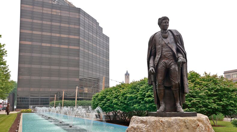 A statue of George Rogers Clark at the intersection of South Fountain Avenue and Main Street. BILL LACKEY/STAFF