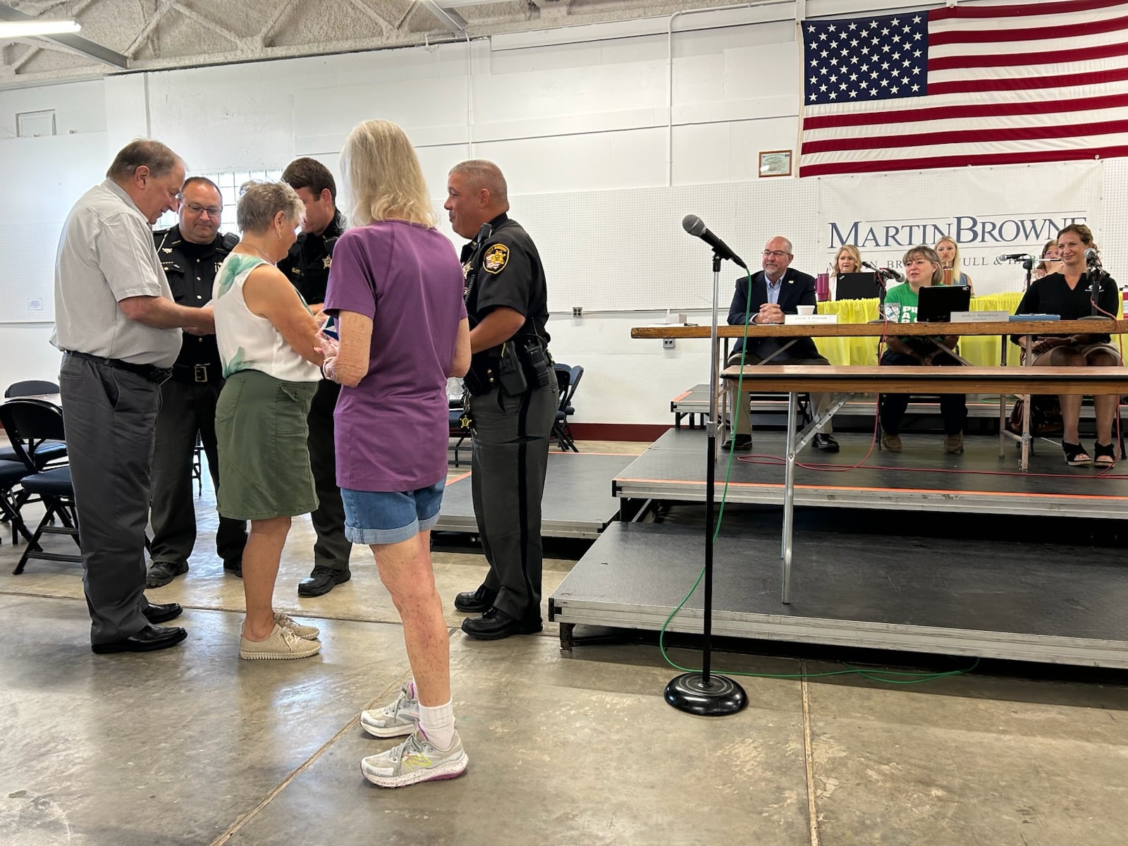 The Clark County Sheriff’s Office honored Sharon Waddle, Barbara Harbage and retired sheriff Lt. John Loney Sr. Wednesday, July 23 during the Clark County commissioner meeting with Community Impact Awards for their work over the last 50 years to keep kids safe through the Safety Village program. Brooke Spurlock/Staff