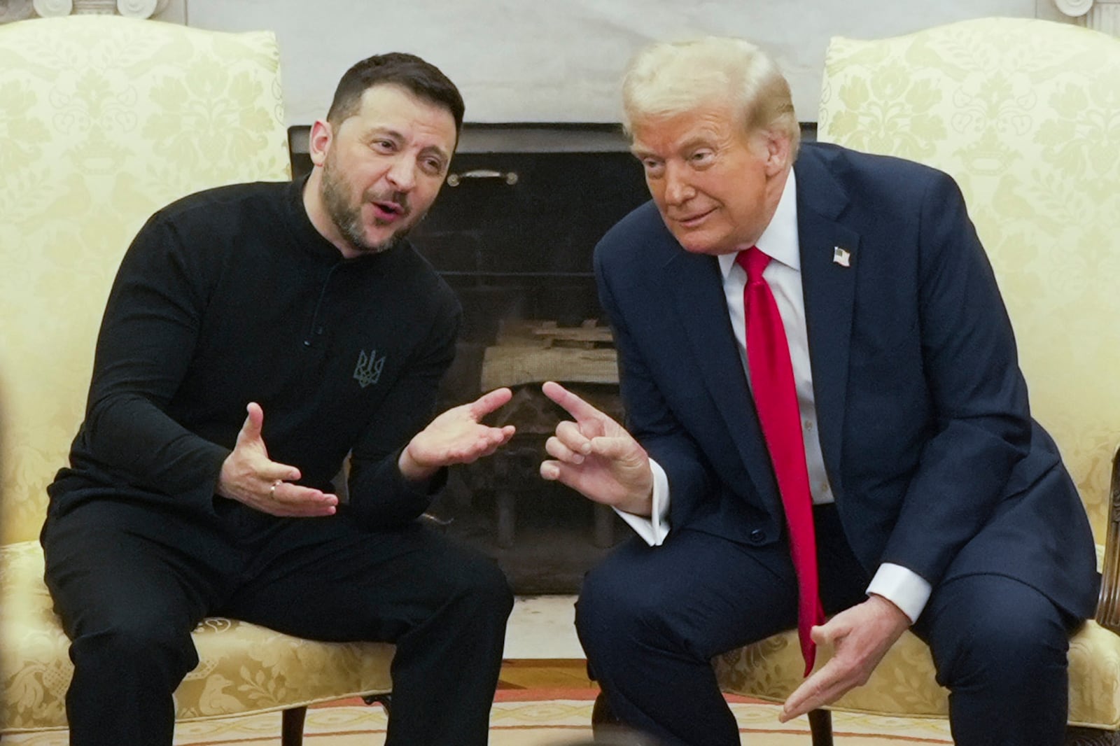FILE - President Donald Trump, right, meets with Ukrainian President Volodymyr Zelenskyy in the Oval Office at the White House, Feb. 28, 2025, in Washington. (AP Photo/ Mystyslav Chernov, File)