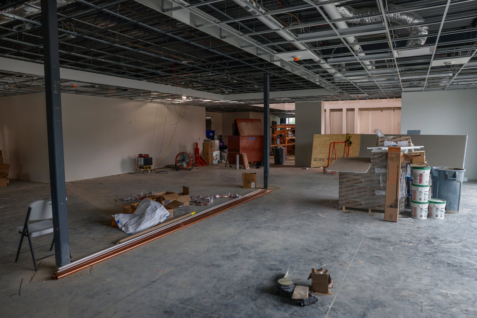 The site of construction of the upcoming Clark County Public Library's Northridge Branch on Monday, June 16, 2025, in Springfield. JOSEPH COOKE/STAFF