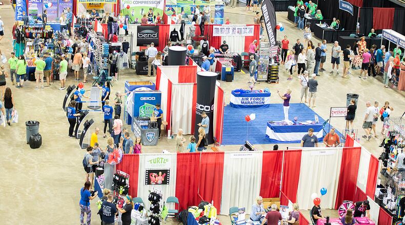 The Air Force Marathon’s Health & Fitness Expo featured more than 70 booths with the latest developments in sports, fitness and nutrition in 2022. U.S. AIR FORCE PHOTO/WESLEY FARNSWORTH