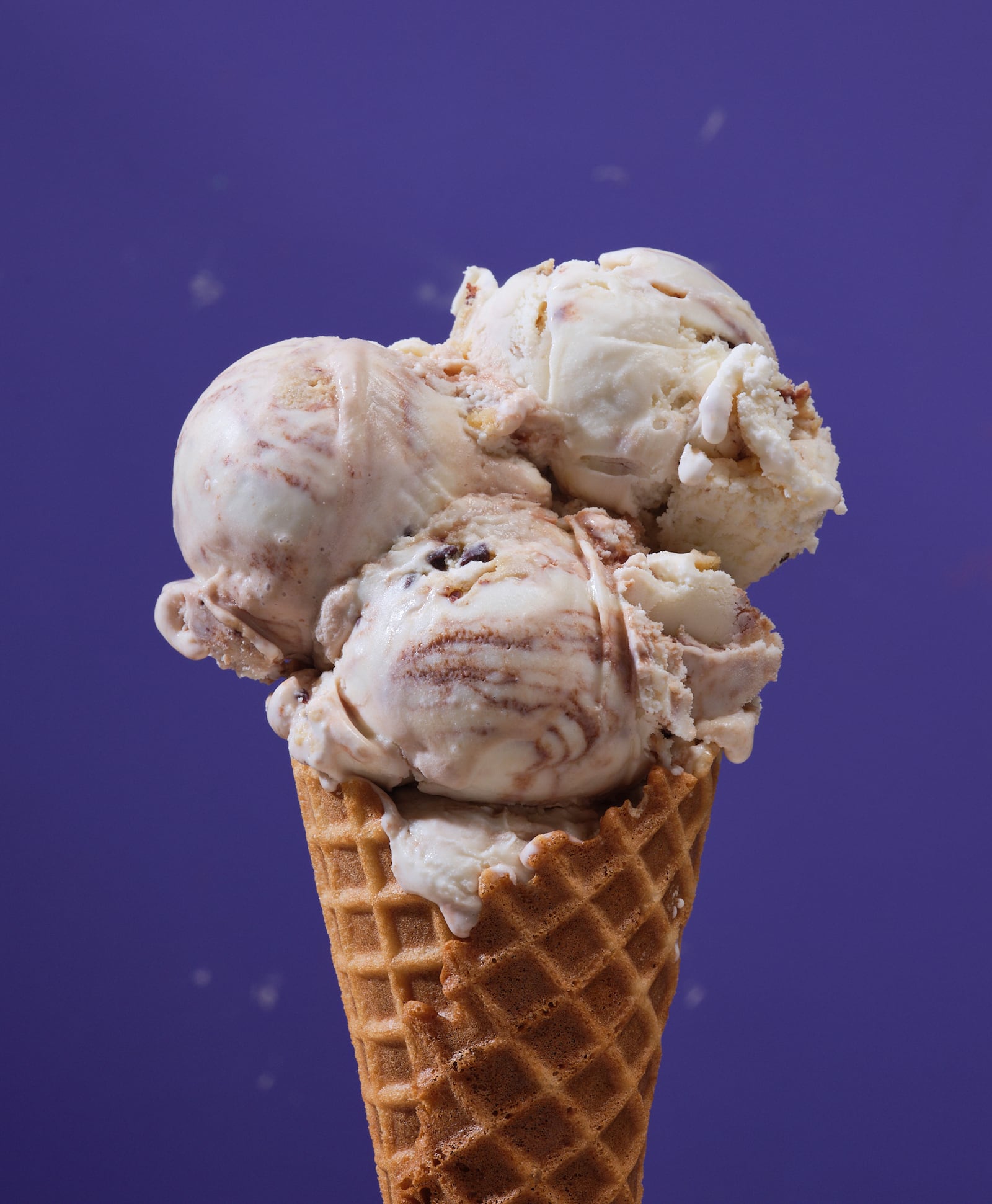 This image released by Clarskon Potter shows a salted Malted Chocolate chip dough ice cream featured in "Salt & Straw: America's Most Iconic Ice Creams" by Tyler Malek and JJ Goode. (Clarkson Potter via AP)