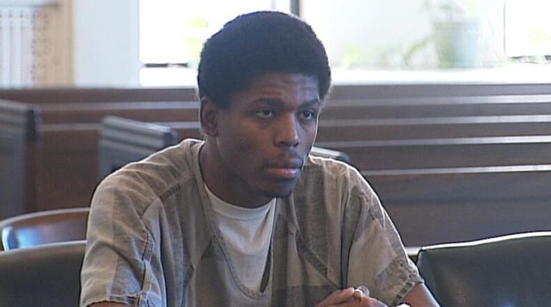 Raymar Thompson listens as Judge Richard J. O’Neill sentences him to 28 months in prison. JEFF GUERINI/STAFF