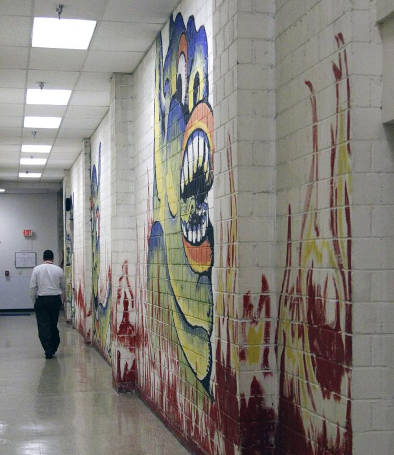 The WWII POW mural in building 280 at Wright Patterson Air Force Base