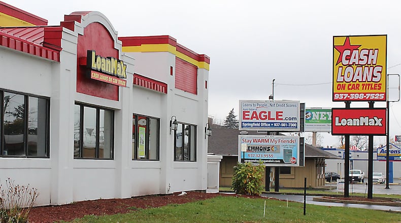 Springfield has at least 18 payday loan centers, including several car title loan businesses. JEFF GUERINI/STAFF