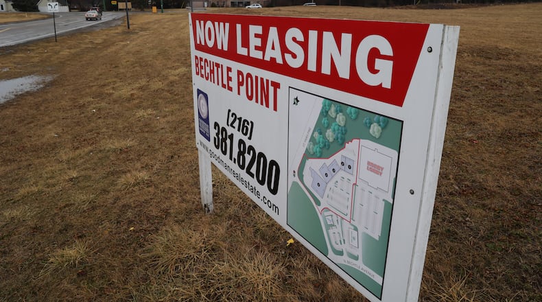 Possible hotel location at St. Paris Pike and the St. Paris Connector. BILL LACKEY/STAFF