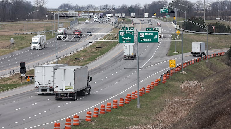The exit from westbound I-70 to northbound US 68 will be closed starting Wednesday. BILL LACKEY/STAFF