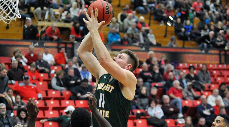 Wright State’s Loudon Love puts up a shot during Saturday’s win at Youngstown State. JAY MORRISON/STAFF