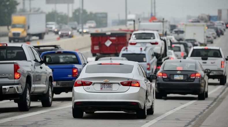 Be prepared for heavy traffic during the upcoming Fourth of July holiday like this on southbound 75 outside of Dayton. MARSHALL GORBY \STAFF