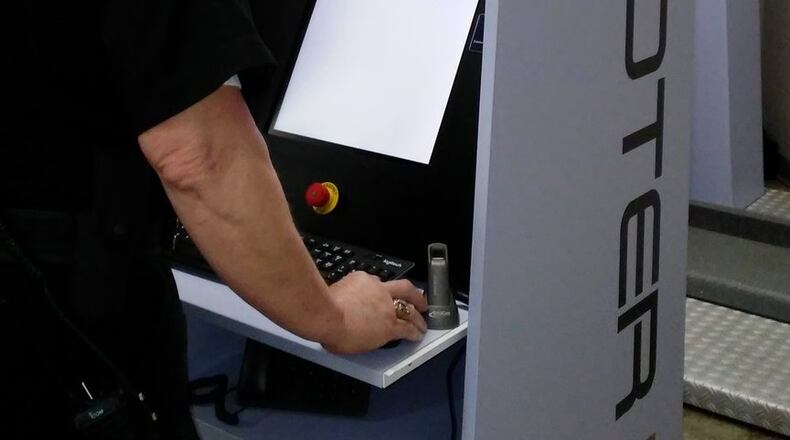 The body scanner at the Tri-County Regional Jail in Mechanicsburg. TRI-COUNTY JAIL