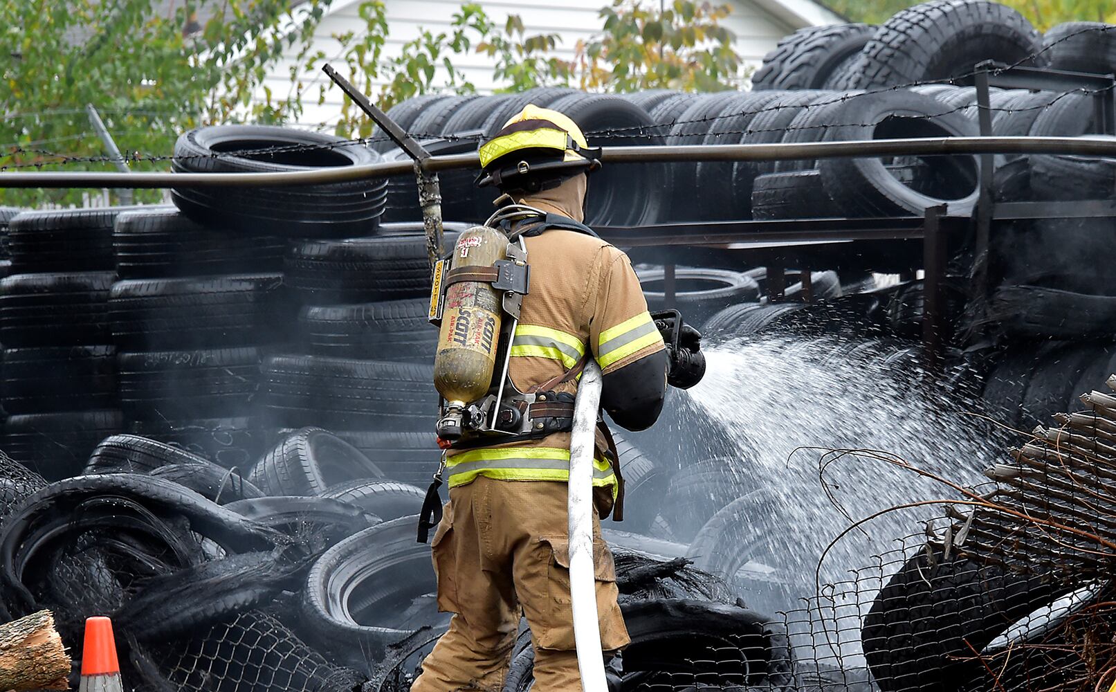 Tire Fire At Auto Center in Springfield