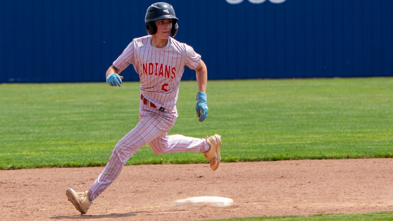 Cedarville's Zach Creeden rounds second base during one of the Indians' rallies in Wednesday's Division VII region final victory over Fayetteville-Perry at Cedarville University. Jeff Gilbert/CONTRIBUTED