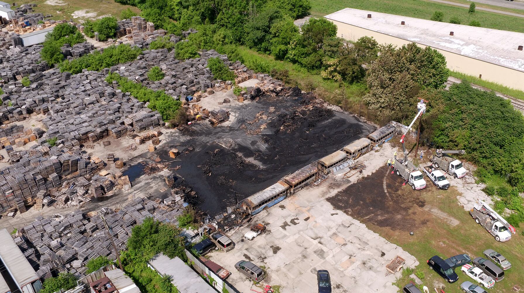 PHOTOS: What Springfield pallet yard looks like after fire