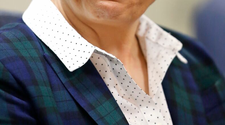 Cassie Barlow, Director of Wright States Center for Workforce Development, during a roundtable discussion with Cox Media Group. TY GREENLEES / STAFF