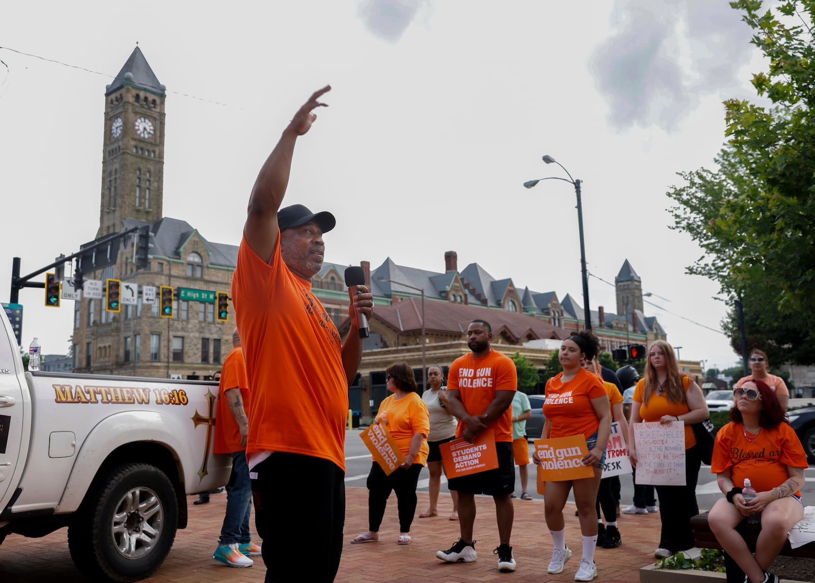 Tony Ruby Sr. speaks during a rally against gun violence on Wednesday, June 18, 2025, outside Springfield City Hall. JOSEPH COOKE/STAFF
